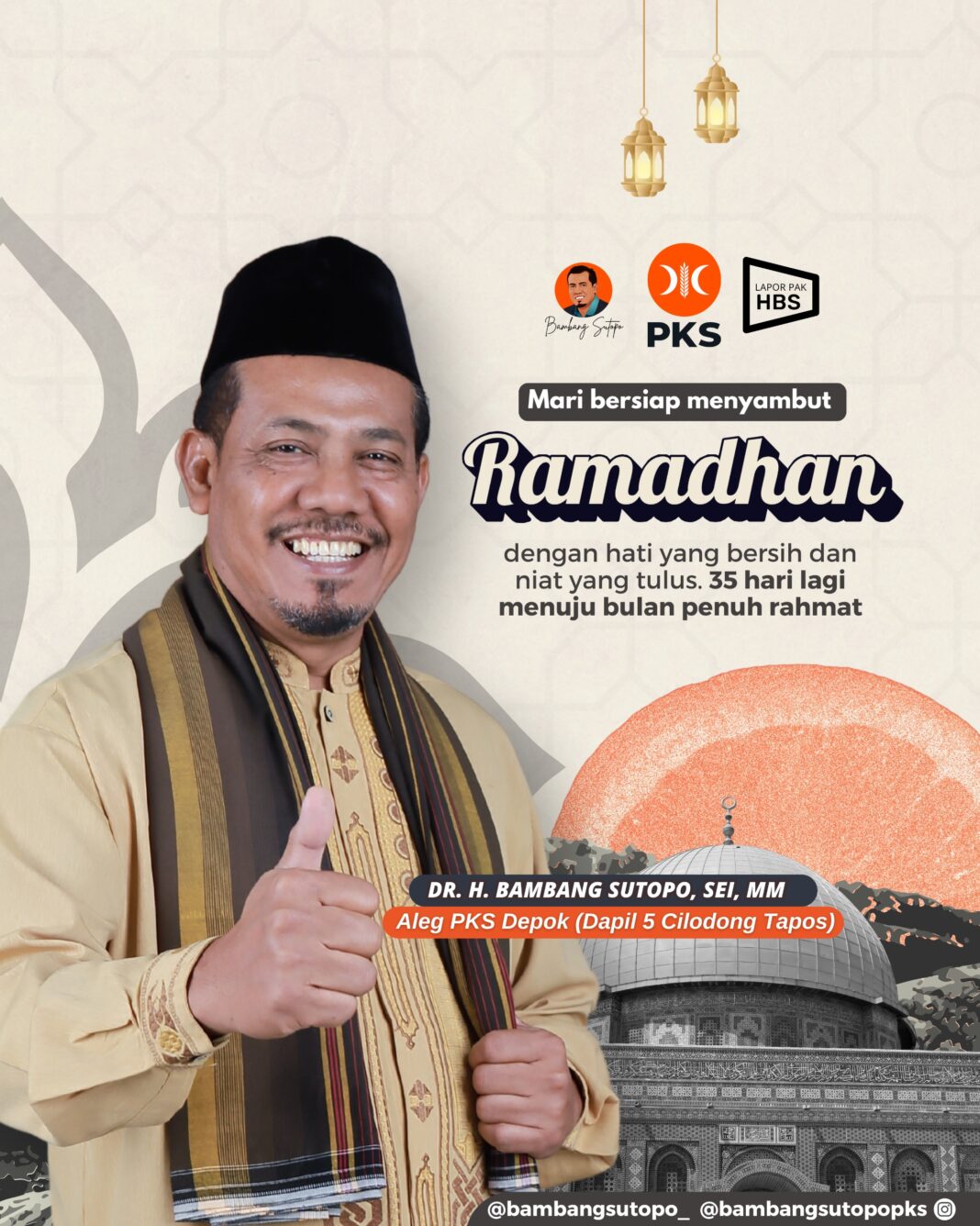 Fraksi PKS Depok, Jelang Bulan Suci Ramadhan 1446 H, HBS Anggota DPRD Depok Ajak Masyarakat Tingkatkan Kadar Ibadah